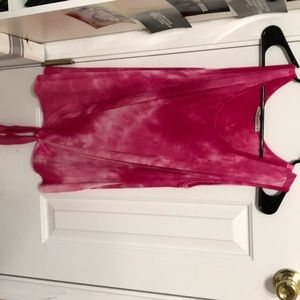 Hot pink tie dye tank top
